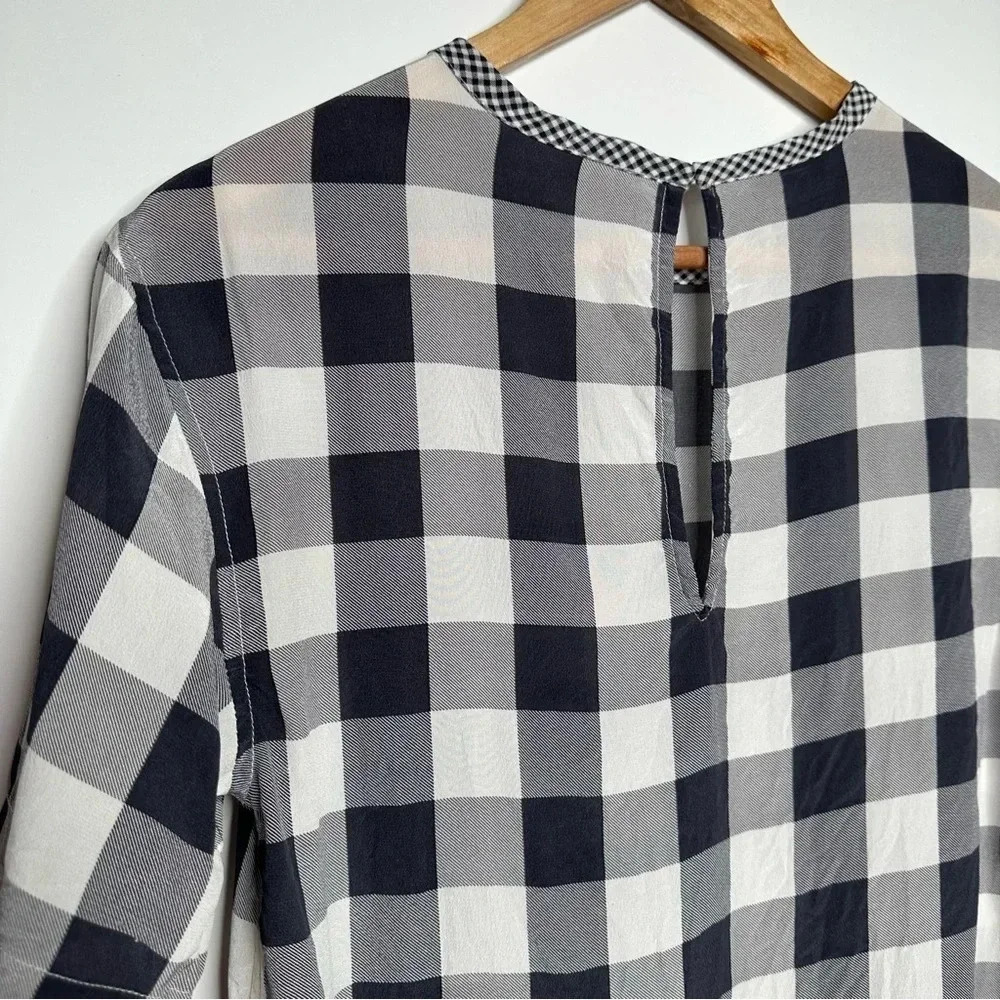 Equipment Gray Buffalo Check Logan 100% Silk Blouse Size XS - Picture 4 of 9